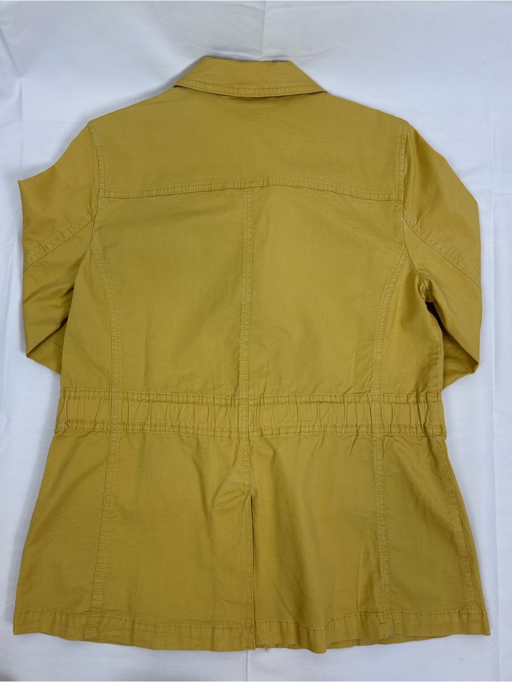 Talbots Stretch Canvas Button Front Lightweight Chore Jacket w/ Drawstring Waist - Picture 8 of 11
